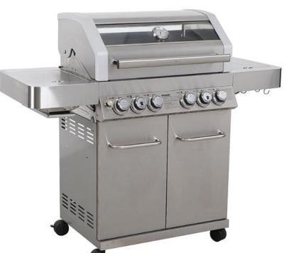 China Adjustable Height Outdoor Kitchen BBQ GRILL WITH STAINLESS STEEL GRILL and 6 BURNERS GRILL for sale