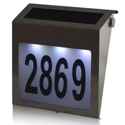 China High Luminous Flux Solar Number Light Address Sign Doorplate Lighting for Outdoor Wall for sale