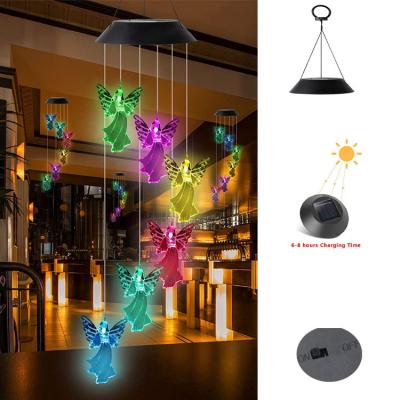 China 360° Beam Angle Colorful Angel Wind Chimes for Outdoor Solar Lights Fairy Garden Decor for sale