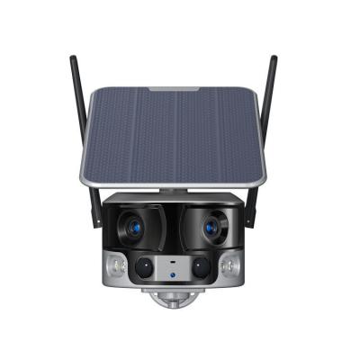 China Eight Million Horizontal Articulation Outdoor Solar Camera Wifi Dual Lens CCTV Camera for sale