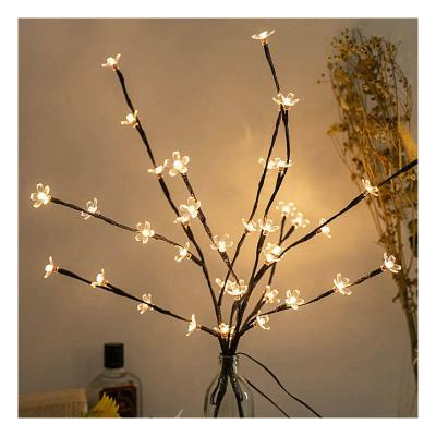 China Indoor 36cm 24 Bulbs Battery Christmas Star Home Decor Led Cherry Flower Tabletop Bonsai Tree Fairy Light for sale