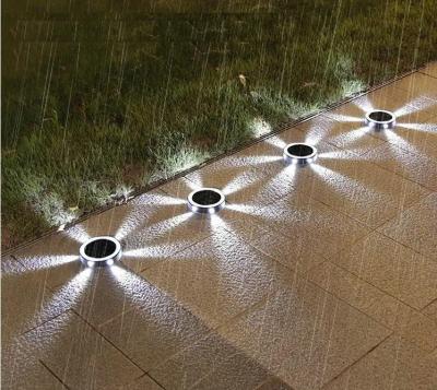 China Outdoor Solar Stair Step Deck Lighting with 90lm/w Efficiency Led Round Ground Lights for sale