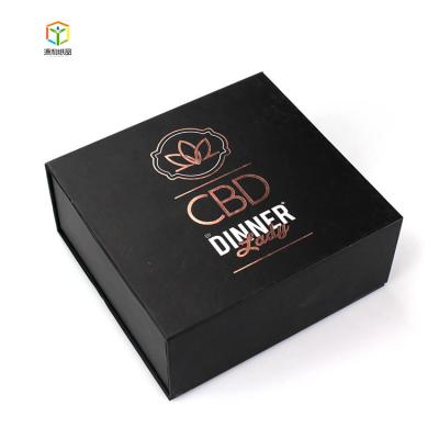 China Recycled Materials Wholesale Black Custom Luxury Magnetic Paper Cardboard Packaging Box Large Gift Box With Magnet for sale