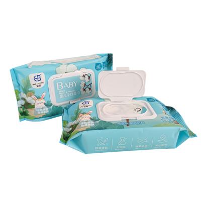 China Bottom of hand and mouth and baby cleaning high quality low price safe and non-irritating pure water wholesale wipes baby wet wipes for sale