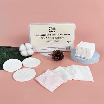 China Home Double Side Cosmetic Cotton Pads Disposable Organic Cotton Makeup Remover Pads for sale