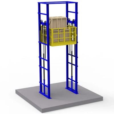 China 2000kg-6000kg Vertical Warehouse Goods Lift Hydraulic Four Post Cargo Lift for sale