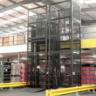 China Elevador hidráulico de jaulas 3T 5m 3000kgs Elevador de carga de almacén Elevador de mercancías de fábrica en venta