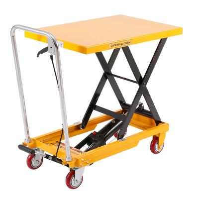 China 150 kg Scherenlift Tafel Trolley Hydraulische Tafelkar Handmatige Hydraulische Lift Tafel Te koop