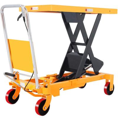 China Hand Hydraulic Platform Lift 1.3m Height Lifter Trolley 500kg for sale