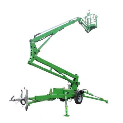 China 60 ft sleepbare boomlift aanhangwagen gemonteerd boom voor bouw en onderhoud Te koop