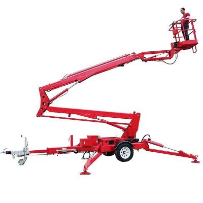 China Carregamento 200 kg Reboque Articulador Boom Lift 12m Reboque Montado Cherry Picker à venda