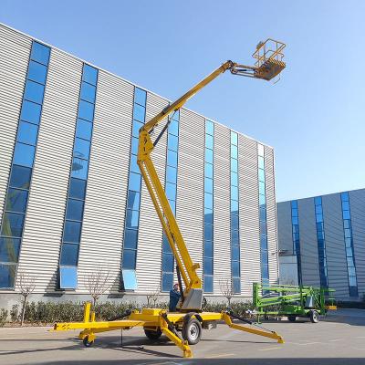 China 16m Towable Articulated Boom Lift 200kg Aerial Work Towable Articulating Manlift for sale