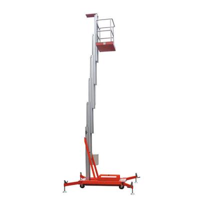 China Aluminum Alloy 10m Elevating Platform Single Vertical Mast Lifts For Hotel for sale