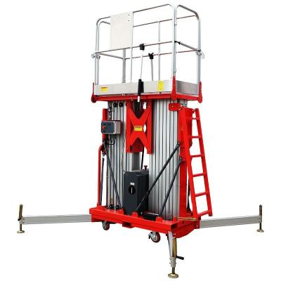 China Double Mast Aerial Work Platforms Aluminum 8m Electric Vertical Mast Lift for sale