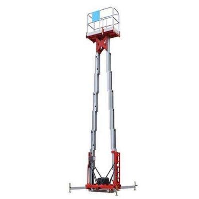 China 14m 200kg Aerial Work Platforms Aluminum Alloy Double Mast Lift for sale