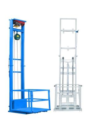 China Warehouse 500kg Two Post Cargo Lift Single Guide Rail Hydraulic Freight Elevator for sale