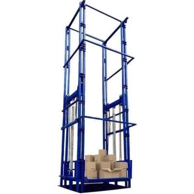 China 7m Height Warehouse Cargo Lift Double Rail Mini Goods Elevator for sale