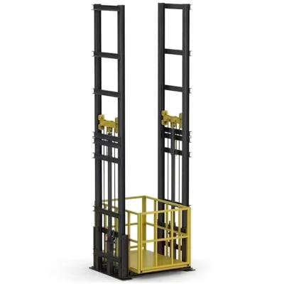 China Double Mast Goods Lift Hydraulic Warehouse Cargo Lift Double Guide Rail 7m for sale