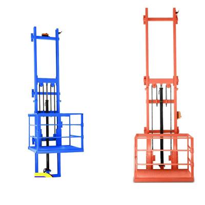 China 10m  Two Post Cargo Lift 1 Ton Vertical Cargo Lift Warehouse Cargo Elevator for sale