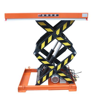 China 1000kgs Hydraulic Scissor Lift Table Orange Heavy Duty Scissor Lift for sale