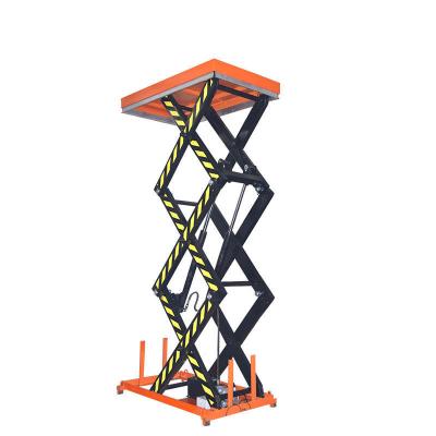 China Orange 3m Heavy Duty Scissor Lift Table 1000kg Hydraulic Scissor Lift for sale