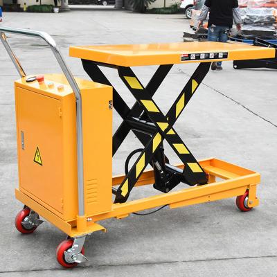 China 300kg-1000kg Single Scissor Lift Trolley 1.7m Electric Hydraulic Trolley Table for sale