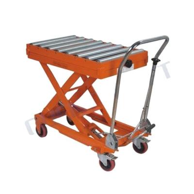 China 350 kg Hand schaar trolley Lift platform Hydraulische trolley 500 kg Te koop