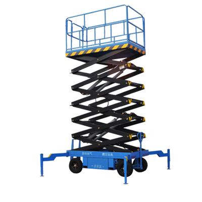 China 12m 14m 500kg Electric Hydraulic Scissor Lift Tables Mobile Aerial Working Platform for sale