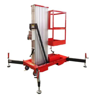 China 8m 10m 12m Single Mast Aluminum Alloy Hydraulic Lift For Aerial Working Platform for sale