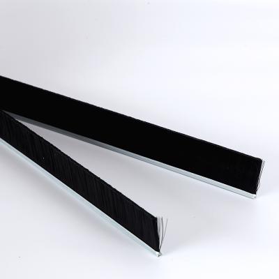 China Dustproof Flexible Sliding Doors Weather Strip Nylon Galvanzied Brush for sale