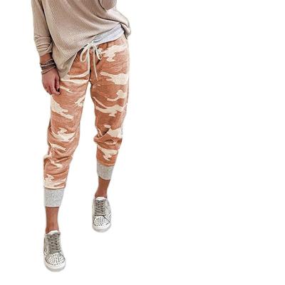 China Anti-wrinkle summer European women's new American and American high waist tie loose printed casual pants for sale