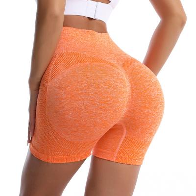 China Reversible custom yoga clothing women's high waist peach solid color yoga pants running fitness shorts wholesale for sale