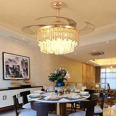 China 100% EXW Price Fan Lamp Import-Export Modern Ceiling Fan With Gold Color Living Room Bedroom Office Chandelier Ceiling Fan Lamps for sale