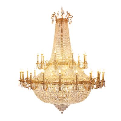 Chine Wholesale post-modern creative led copper Crystal Zhongshan modern factory ceiling light rectangle bedroom lamp living room chandelier à vendre