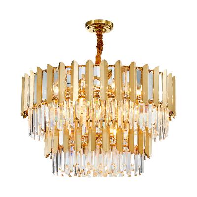 China European Lumen Indoor Use Chain Hanging Large Luxury Pendant Crystal Princess Crystal Light Palace Lamp LED Chandelier for sale