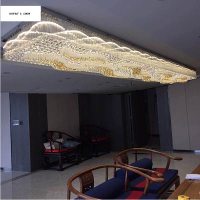 Cina Hotel Lobby Room Banquet Hall Crystal Lighting Fixtures Chandeliers Luxury Embeded Customization Unique Design Large Hotel Lobby Ceiling in vendita