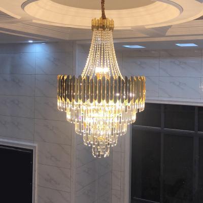 China Modern Singapore Restaurant Fancy Led Living Room Crystal Regular Pendant Lights For Charming Grand Empire Crystal Chandelier Lighting à venda