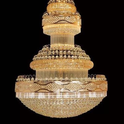 中国 Modern Embeded Shape Long Circular Crystal Chandler Light For Staircase 販売のため