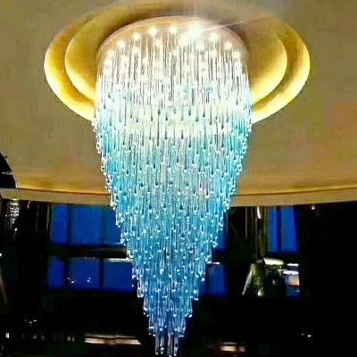 China Modern Simple Led Luxury Indoor Ceiling Light Hugger Crystal Chandelier Hotel Project Lighting Crystal Celling Lamp Led Gold à venda