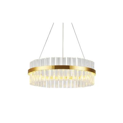 Cina Unique Wholesale Large Pendant Art Ring Dinning Room Led Crystal Modern Hanging Chandeliers in vendita