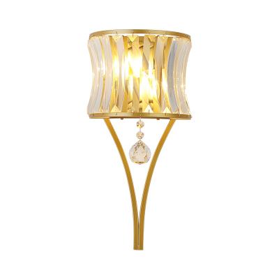 China Modern Industrial Art Decoration Clear Crystal Wall Sconce Vintage Color LED Gold Glass Wall Lamp For Hotel for sale