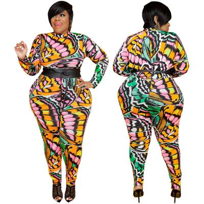 China QUICK DRY Custom High Neck Oneise Romper Print Fashion Long Sleeve Pijamas Sets One Piece Plus Size Jumpsuit For Women for sale