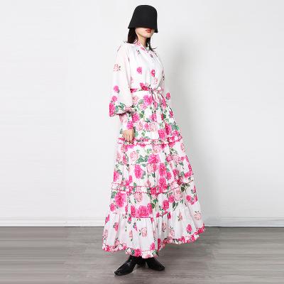 China New Style Breathable Shift Long Maxi Dress Bohemian Floral Dress for sale