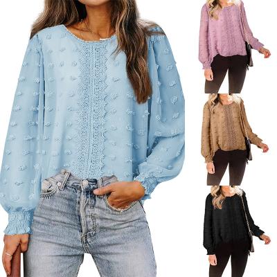 China 2022 New Anti-wrinkle Spring Lace Shirt And Summer Amazon Chiffon Tops for sale