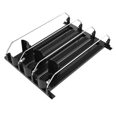 China PVC+ ABS+ Plastic Iron Plastic Slide Roller Shelf Pusher Trays Supermarket Slider for Fridge for sale