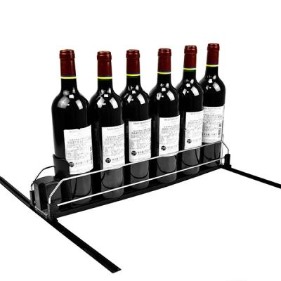 China Supermarkt Supermarket Metal Divider Wine Shelf Pusher System With Pad For Retail for sale