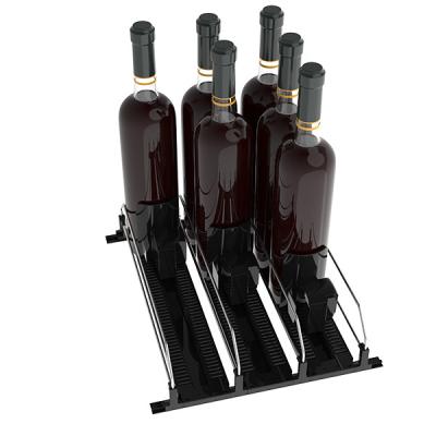 China Supermarkt Supermarket Metal Divider Wine Shelf Pusher System Bottle Can Organizer Spring Shelf Pusher for sale