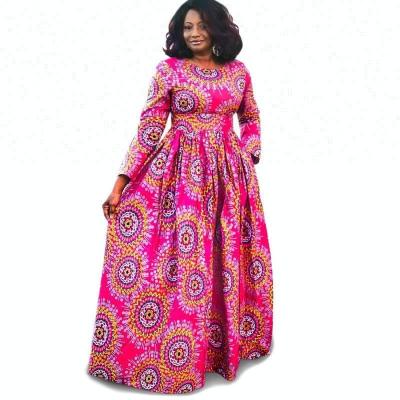 China OEM Anti-Static African Dress Styles For Weddings Wholesale Women Long Sleeve Maxi Dress African Wax Print Dress for sale