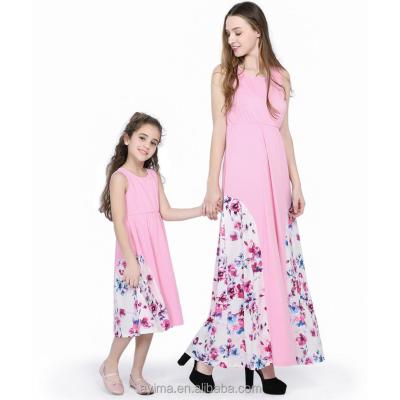 China Wholesale new anti-static family style maxi dress OEM clothing mother daughter mommy and me matching dresses for sale