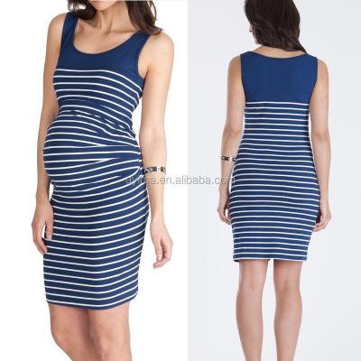 China Breathable Bodycon Dress Stripe Maternity Dress Manufacturer, Wholesale Maternity Clothing for sale